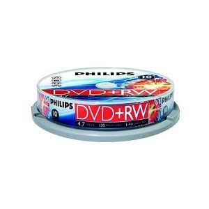 Philips – 10 x DVD+RW – 4.7 GB 1x – 4x – Spindel