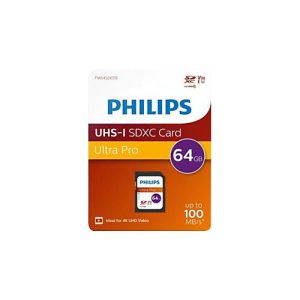 Philips Ultra Pro FM64SD65B – Flash-Speicherkarte – 64 GB – Video Class V30 / UHS-I U3 / Class10 – SDXC UHS-I
