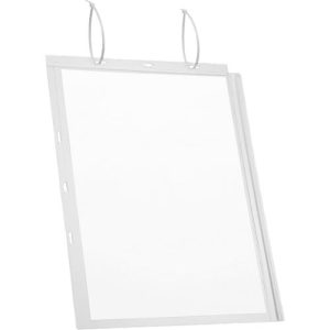 Plakattasche Durable, A3 Hoch- & Querformat, 2-seitig, für bis zu 2 Blatt, Kabelbinder, wasserdicht, B 350 x T 0,6 x H 460 mm, transparent, 5 Stück