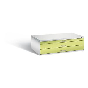 Planschrank aus Stahl, für Formate bis DIN A0, 3 Schubladen