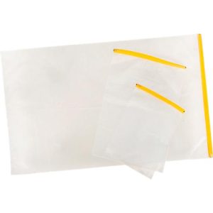 Planschutztasche Eichner, gelber Gleitverschluss, Polyethylen transparent, Format A4
