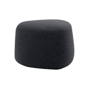 Polstermöbel Leyform GOGO Pouf, klein, oval, B 550 x T 515 x H 440 mm, mit Gleitern, Stoffbezug, anthrazit