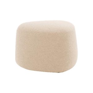 Polstermöbel Leyform GOGO Pouf, klein, oval, B 550 x T 515 x H 440 mm, mit Gleitern, Stoffbezug, beige