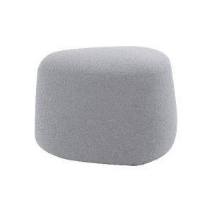 Polstermöbel Leyform GOGO Pouf, klein, oval, B 550 x T 515 x H 440 mm, mit Gleitern, Stoffbezug, grau