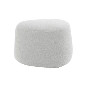 Polstermöbel Leyform GOGO Pouf, klein, oval, B 550 x T 515 x H 440 mm, mit Gleitern, Stoffbezug, hellgrau