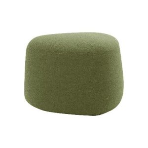 Polstermöbel Leyform GOGO Pouf, klein, oval, B 550 x T 515 x H 440 mm, mit Gleitern, Stoffbezug, moosgrün