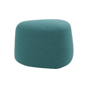 Polstermöbel Leyform GOGO Pouf, klein, oval, B 550 x T 515 x H 440 mm, mit Gleitern, Stoffbezug, petrol