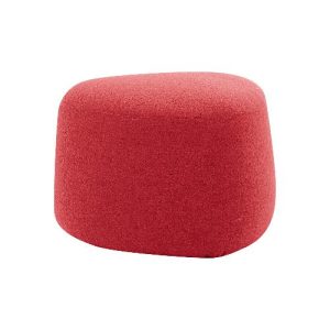 Polstermöbel Leyform GOGO Pouf, klein, oval, B 550 x T 515 x H 440 mm, mit Gleitern, Stoffbezug, rot