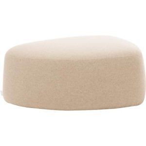 Polstermöbel Leyform GOGO Pouf, mittel, oval, B 980 x T 910 x H 390 mm, mit Gleitern, Stoffbezug, beige