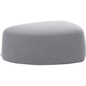Polstermöbel Leyform GOGO Pouf, mittel, oval, B 980 x T 910 x H 390 mm, mit Gleitern, Stoffbezug, grau