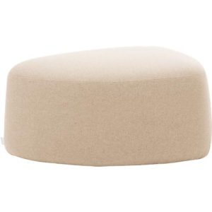 Polstermöbel Leyform GOGO Pouf, mittel, oval, B 980 x T 910 x H 440 mm, mit Gleitern, Stoffbezug, beige