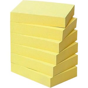 Post-it® Haftnotizen, Recycling-Papier, 51 mm x 38 mm, 6 x 100 Blatt, gelb