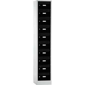 Postverteilerschrank, mit Einwurfschlitz, 1 Abteil, Sicherheitszylinderschloss, tiefschwarz