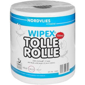 Putztuchrolle Wipex Tolle Rolle , 2-lagig, weiß, 447 Blatt pro Rolle, 6 Rollen je Karton