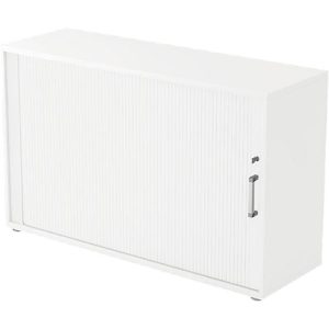Querrollladenschrank TARVIS, 2 Ordnerhöhen, B 1200 x T 400 x H 825 mm, abschließ- & stapelbar, weiß/weiß