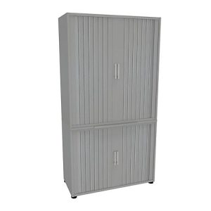 Querrollladenschrank, zweiteilig, B 1000 mm, 5 OH, silber