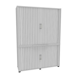 Querrollladenschrank, zweiteilig, B 1350 mm, 5 OH, weiß