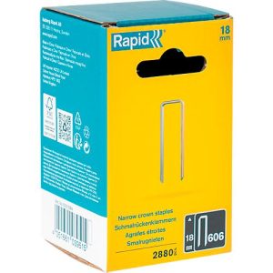 Rapid Schmalrückenklammern Typ 606, 18 mm Schenkellänge, Präzisionsschnitt, galvanisiert, 2880 Stück Rapid Schmalrückenklammern Typ 606, 18 mm Schenkellänge, Präzisionsschnitt, galvanisiert, 2880 Stück