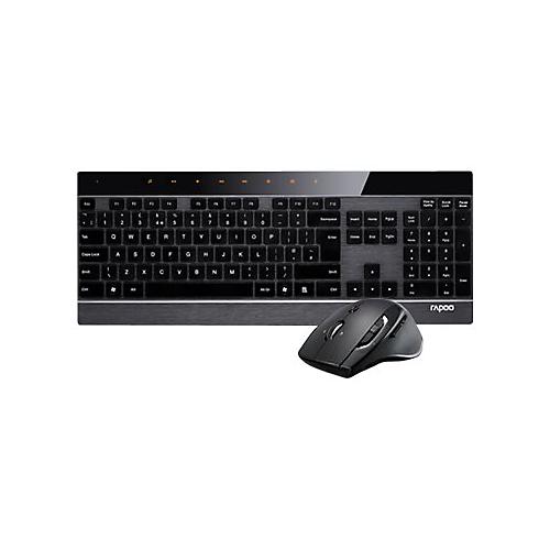 Rapoo 8900P - Tastatur-und-Maus-Set - kabellos - 5 GHz - Schwarz