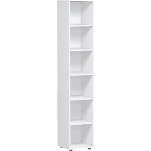 Regal, 6 Ordnerhöhen, 5 Böden, B 400 x T 400 x H 2160 mm, weiß