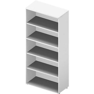 Regal ARLON OFFICE, 5 Ordnerhöhen, 4 variable Fachböden, B 900 x T 450 x H 2000 mm, weiß/weiß