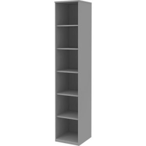 Regal BARI, 6 Ordnerhöhen, 5 Böden, B 427 x T 430 x H 2174 mm, mittelgrau