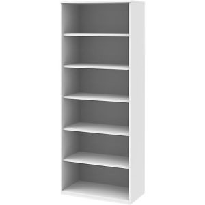 Regal BARI, 6 Ordnerhöhen, 5 Böden, B 800 x T 430 x H 2174 mm, weiß