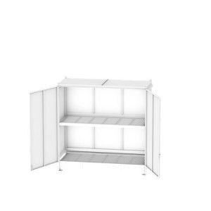 Regalcontainer BAUER CEN 36-2, Stahl, Doppelflügeltor, B 3915 x T 1480 x H 3145 mm, orange