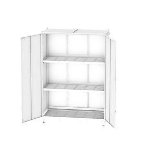Regalcontainer BAUER CEN 36-3, Stahl, Doppelflügeltor, B 4195 x T 1585 x H 4535 mm, blau