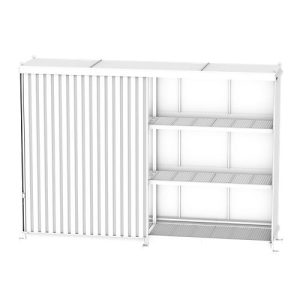 Regalcontainer BAUER CEN 75-3, Stahl, Schiebetor, B 7800 x T 1550 x H 4545 mm, grün