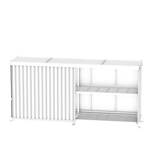 Regalcontainer BAUER CEN 81-2, Stahl, Schiebetor, B 8215 x T 1550 x H 3145 mm, weiß