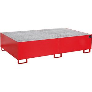 Regalwanne Typ RW/GR 2200-2, mit Gitterrost, rot RAL3000