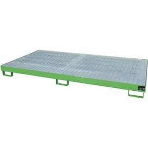 Regalwanne Typ RW/GR 2700-1, mit Gitterrost, grün RAL6011