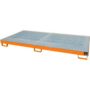 Regalwanne Typ RW/GR 2700-1, mit Gitterrost, orange RAL2000