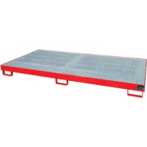 Regalwanne Typ RW/GR 2700-1, mit Gitterrost, rot RAL3000