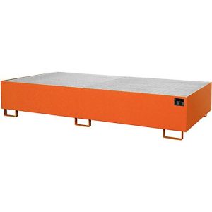 Regalwanne Typ RW/GR 2700-3, mit Gitterrost, orange RAL2000