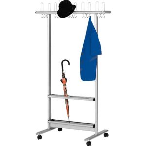 Reihen-Garderobenständer, B1060 mm, m. Hut-/Mantelhaken