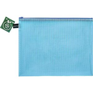 Reißverschlussbeutel FolderSys, A4, Stärke 0,20 mm, B 357 x H 272 mm, PVC-freie Folie, blau-transparent