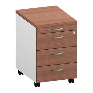Rollcontainer ARLON-OFFICE, B 420 x T 560 x H 585 mm, Nuss Canaletto