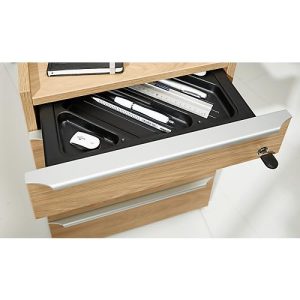 Rollcontainer QUANDOS BOX, 1 Utensilienauszug, 3 Schübe, B 430 x T 800 x H 570 mm, Eiche Masonic