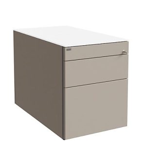 Rollcontainer SOLUS PLAY, 1 Utensilienauszug, 1 Schub, 1 HR-Auszug, grifflos, Stone grey
