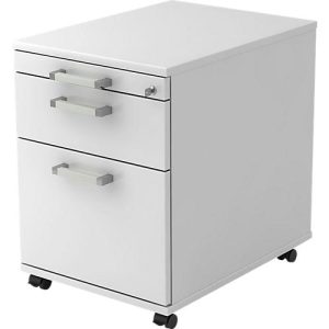 Rollcontainer TARVIS, 1 Utensilienauszug, abschließbar, 1 Schub, 1 HR-Auszug, B 428 x T 580 x H 590 mm, lichtgrau