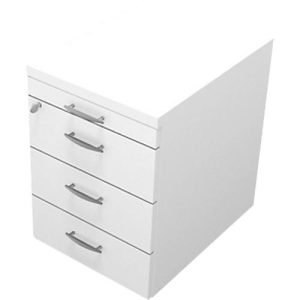 Rollcontainer X-TIME WORK, Utensilienauszug & 3 Schübe, 420 x 560 x 580 mm, weiß