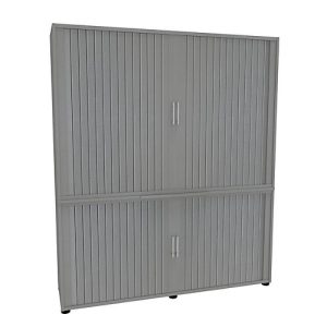 Rollladenschrank, 5 OH, 2teilig, mit Mitteltrennwand, B 1600 mm, silber