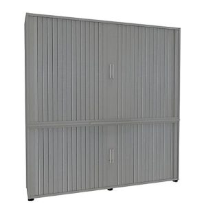 Rollladenschrank, 5 OH, 2teilig, mit Mitteltrennwand, B 1800 mm, silber