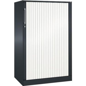 Rollladenschrank ASISTO C 3000, 3 Ordnerhöhen, B 800 mm, anthrazit/weiß