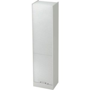 Rollladenschrank TARVIS, 5 Ordnerhöhen, abschließbar, B 500 x T 400 x H 2004 mm, lichtgrau/lichtgrau