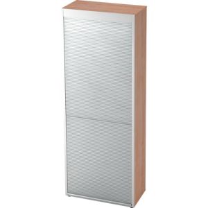 Rollladenschrank TOPAS LINE, vertikal, 6 Ordnerhöhen, Nußbaum-Dekor