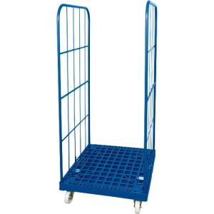 Rollplatte, Kunststoff, mit 2 Seitengittern, Höhe 1650 mm, enzianblau RAL 5010