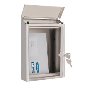 Rottner Briefkasten Ferrara, Wandmontage, Zylinderschloss, 2 Schlüssel, Edelstahl, B 210 x T 70 x H 290 mm